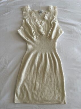dylan Cream Sleeveless Knit Mini Dress